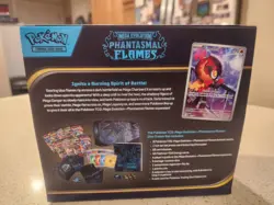 Pokemon Phantasmal Flames OPEN BOX ETB with accessories and BASE cards - Image 2