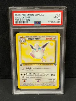 1999 POKEMON JUNGLE 1ST EDITION RARE #32 WIGGLYTUFF PSA MINT 9 SET BREAK - Image 1