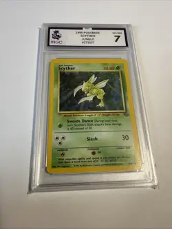 Pokemon TCG Scyther Holo 10/64 Jungle 1999 Majesty Grading Company (MGC) 7 - Image 1