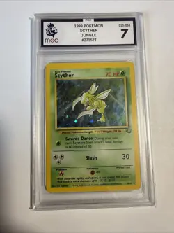 Pokemon TCG Scyther Holo 10/64 Jungle 1999 Majesty Grading Company (MGC) 7 - Image 2