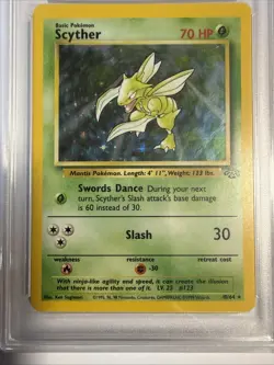 Pokemon TCG Scyther Holo 10/64 Jungle 1999 Majesty Grading Company (MGC) 7 - Image 4