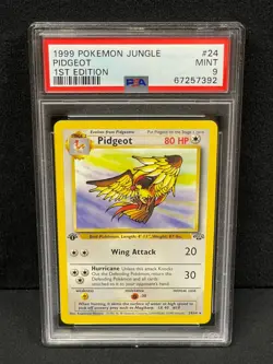 1999 POKEMON JUNGLE 1ST EDITION RARE #24 PIDGEOT PSA MINT 9 SET BREAK - Image 1