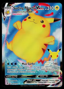 Pokemon Card - Surfing Pikachu VMAX Celebrations 009/025 Ultra Rare - Image 1
