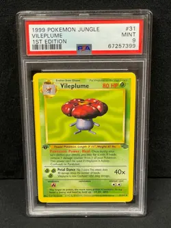 1999 POKEMON JUNGLE 1ST EDITION RARE #31 VILEPLUME PSA MINT 9 SET BREAK - Image 1