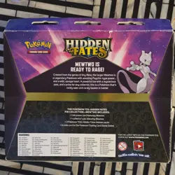 Pokemon Hidden Fates Mewtwo Pin Collection Box Promo Booster - Image 2