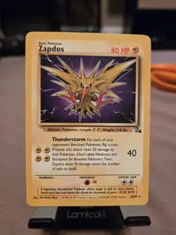 Pokemon TCG Zapdos Fossil Non-Holo Card 30/62 1999 LP MP Classic! Trading Cards - Image 1