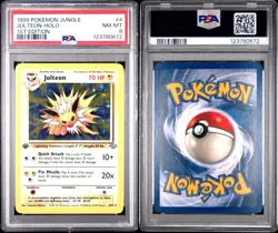 1999 POKEMON JUNGLE 1ST ED #4 JOLTEON-HOLO PSA 8 + CARD GUARD - Image 3