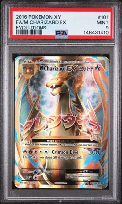 2016 POKEMON XY EVOLUTIONS #101 FA/M CHARIZARD EX EVOLUTIONS PSA 9 (410 - Image 1