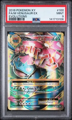Pokemon Evolutions XY M Venusaur Mega EX Full Art #100/108 2016 PSA 9 - Image 1