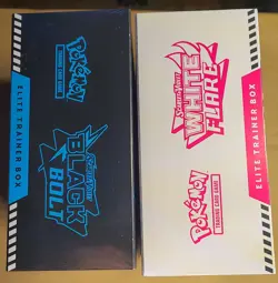 Pokemon TCG Black Bolt & White Flare Elite Trainer Box ETB Set Of 2 NEW SEALED - Image 4