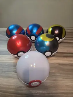 Empty Pokemon TCG Collector Poke Ball Tin Lot Of 6 Moon Great Ultra Premier - Image 1