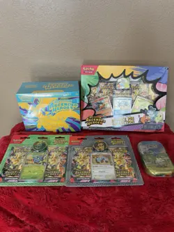 Ascended Hero’s Pokemon Lot, 1 ETB, 2 Blister Packs, 1 Mini Tin, 1 Pin Collectio - Image 1
