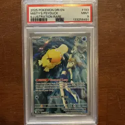 Pokemon Misty's Psyduck 193/182 Destined Rivals Illustration Rare Holo PSA 9 - Image 1