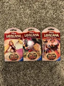 Disney Lorcana: Reign of Jafar Sleeved Booster Pack Art Bundle Lot Of 3 4050368981721 - Image 1