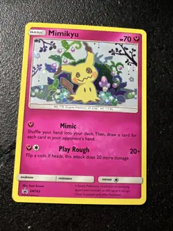 Mimikyu SM163 Holo Pokemon Sun & Moon Team Up Black Star Blister Promo Card MINT - Image 1