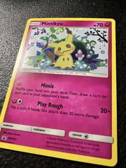 Mimikyu SM163 Holo Pokemon Sun & Moon Team Up Black Star Blister Promo Card MINT - Image 2