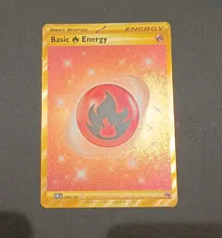 N-MINT! Fire Energy (230/197) S&V Obsidian Flames Hyper Rare Gold Pokemon Card! - Image 1