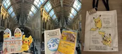 Pokemon x Natural History Museum Pikachu Jumbo Promo Card + plushie bundle + Bag - Image 1