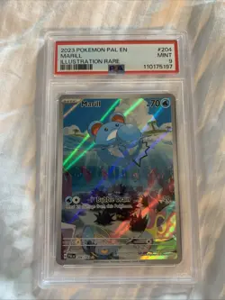 Pokemon TCG Paldea Evolved Marill Illustration Rare Card 204/193 Psa Mint 9 - Image 1