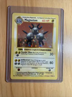 Pokemon TCG Magneton Base Set Holo Unlimited Rare Card 9/102 WOTC 1999 - Image 1
