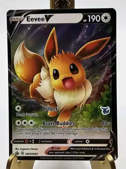 Eevee V SWSH065 Full Art NM Promo Rare Pokemon Card Battle Academy Eevee Stamped - Image 2