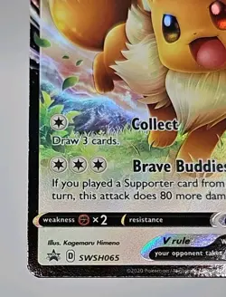 Eevee V SWSH065 Full Art NM Promo Rare Pokemon Card Battle Academy Eevee Stamped - Image 4