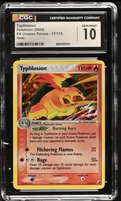 Typhlosion 2005 EX Unseen Forces 17/115 Holo Pokemon Card CGC GEM MINT 10 💎 - Image 1