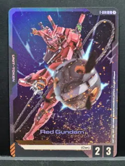 Gundam Card Game Red Gundam FOIL T018 unit token. Assemble Premium Exclusive Alt - Image 1