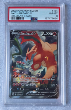 Charizard v 154/172 PSA 8 card - Pokemon - Mint / NM - Brilliant Stars - Image 2