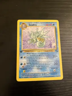 Pokemon TCG Seadra Fossil, 1st Edition Uncommon Card 42/62 Moderately Played - Image 1