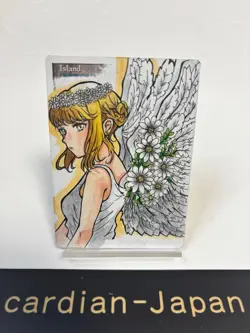 Hand Painted Altered MTG Card,Island, Anime Girl,waifu [Excellent] FromJapan #17 - Image 1