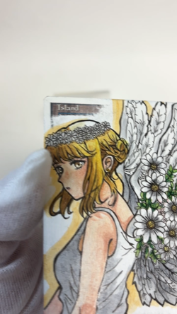 Hand Painted Altered MTG Card,Island, Anime Girl,waifu [Excellent] FromJapan #17 - Image 2