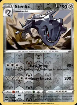 Steelix 099/163 Reverse Holo - Pokemon SWSH05: Battle Styles NM - Image 1