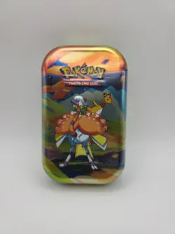 Pokemon Vibrant Paldea Mini Tin Espathra Factory Sealed - Image 1