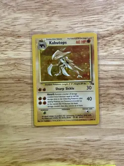 Kabutops 9/62 Fossil Unlimited Holo Rare Vintage Pokemon TCG - Image 1
