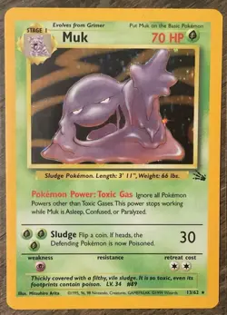 Muk 13/62 Fossil Holo Near Mint Ungraded Pokemon - Image 1