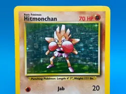 Hitmonchan 7/102 Holo Rare - 1999 WOTC Pokemon Base Set MP - Image 2