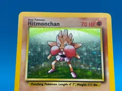 Hitmonchan 7/102 Holo Rare - 1999 WOTC Pokemon Base Set MP - Image 4
