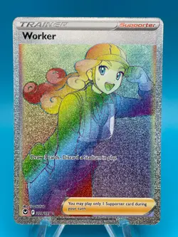 Worker 209/195 Rainbow Rare (Secret) - 2022 Pokemon SWSH12 Silver Tempest - Image 1