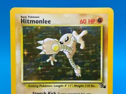 Hitmonlee 7/62 Holo Rare - 1999 WOTC Pokemon Fossil Unlimited - Image 2
