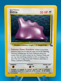 Ditto 3/62 Holo Rare - 1999 WOTC Pokemon Fossil Unlimited - Image 1