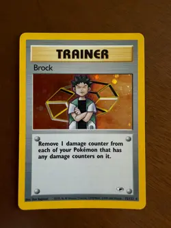 Pokemon TCG Brock Trainer #15 [LP] Gym Heroes Vintage Holo Rare - Image 1