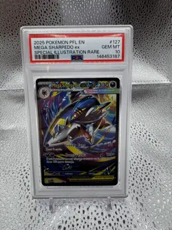 PSA 10 MEGA SHARPEDO EX #127 SPECIAL ILLUSTRATION RARE 2025 POKEMON PHANTASMAL - Image 1