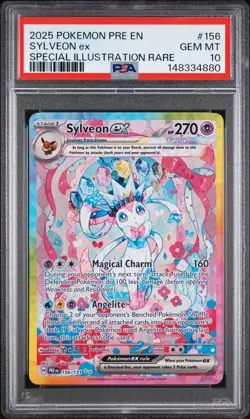 2025 POKEMON PRE EN-PRISMATIC EVOLUTIONS #156 SYLVEON EX PSA 10 - Image 1