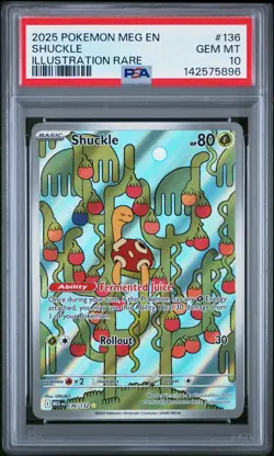 2025 POKEMON MEG EN-MEGA EVOLUTION ILLUSTRATION RARE #136 SHUCKLE PSA 10 - Image 1