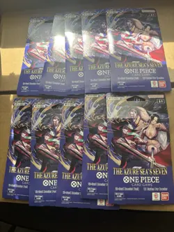 One Piece TCG The Azure Sea’s Seven OP-14 Sleeved Booster Pack Lot Of 10 Sealed - Image 1