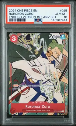 Roronoa Zoro 2024 One Piece 1st Anniversary Set #025 PSA 10 - Image 1