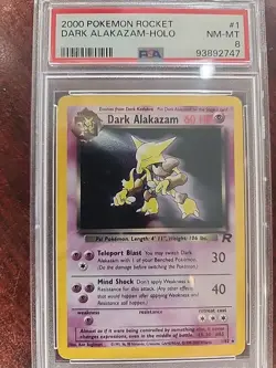 Dark Alakazam Team Rocket Holo Pokemon Card WOTC NM Mint PSA 8 - Image 1