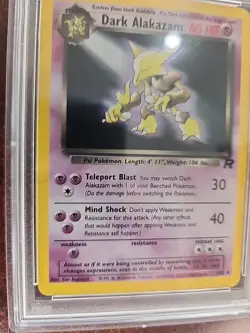 Dark Alakazam Team Rocket Holo Pokemon Card WOTC NM Mint PSA 8 - Image 2