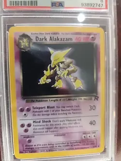 Dark Alakazam Team Rocket Holo Pokemon Card WOTC NM Mint PSA 8 - Image 3